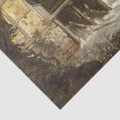 Papier Mousseline Vintage Rustic Watermill Paysage antique (Détail)