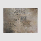 Papier Mousseline Vintage Rustique Brown Distressed Texture botaniqu (Recto)