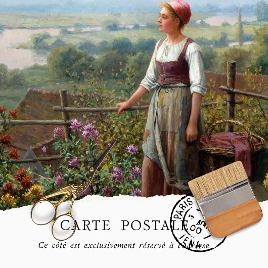 Papier Mousseline Vintage Rustique Française Dahlia Découpage