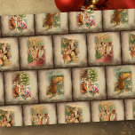 Papier Mousseline Vintage Rustique Vieux Monde Père Noël Collage<br><div class="desc">Collection de carrelage festif d'illustrations d'anciennes cartes de Noël mettant en vedette l'ancien monde Père Noël en robes ornées donnant des cadeaux aux enfants heureux. Chaque tuile est une sépia riche en détresse. Le motif est transparent et évolutif. Convient pour l'artisanat vintage de Noël et le découpage.</div>
