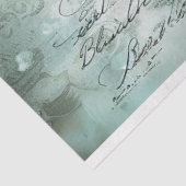 Papier Mousseline Vintage Sage Vert pivoines Découpage (Détail)