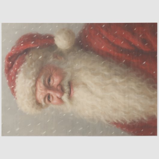 Papier Mousseline Vintage Santa Claus Christmas Decoupage (Recto)