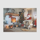 Papier Mousseline Vintage Santa Claus Christmas Tree Lights (Recto)