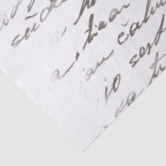 Papier Mousseline Vintage Script Letter Decoupage  (Détail)