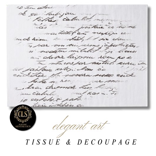 Papier Mousseline Vintage Script Letter Decoupage 