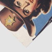 Papier Mousseline Vintage Sheriff Pin-up (Détail)