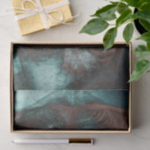 Papier Mousseline Vintage Skeletal Xray Turquoise Texture Brown (Cadeau)