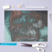 Papier Mousseline Vintage Skeletal Xray Turquoise Texture Brown (Artisanat)