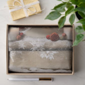 Papier Mousseline Vintage Snowy Christmas Cake Holiday Decoupage (Cadeau)