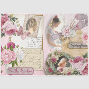 Papier Mousseline Vintage Spring Shabby Chic Series Design 1