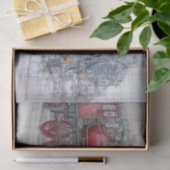 Papier Mousseline Vintage Steam Train Blueprint (Cadeau)