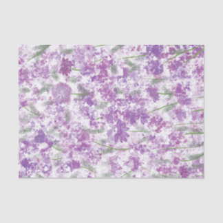 Papier Mousseline Vintage Style Purple Lavender Champ Floral