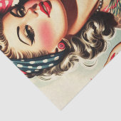Papier Mousseline Vintage Tattoo Old School Pin-up (Détail)