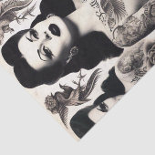 Papier Mousseline Vintage Tattooed Goth Woman Collage (Détail)