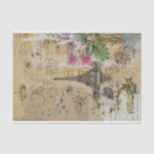 Papier Mousseline Vintage Textur Rustique Tour Eiffel Découpage (Recto)