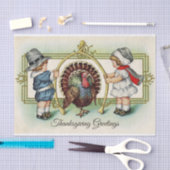 Papier Mousseline Vintage Thanksgiving Children et Turquie (Artisanat)