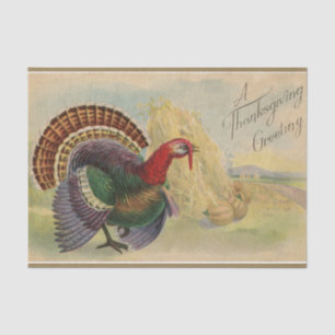 Papier Mousseline Vintage Thanksgiving Salutations Turquie Russe