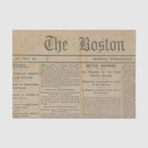 Papier Mousseline Vintage The Boston Newspaper