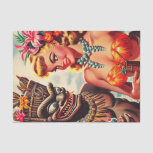 Papier Mousseline Vintage Tiki Pin-up