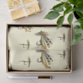 Papier Mousseline Vintage Trout Fly Pêche Thème Motif (Cadeau)