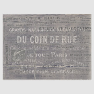Papier Mousseline Vintage Typographie Française Collage Publicité