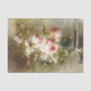 Papier Mousseline Vintage Un vase avec Roses Margaretha Roosenboom