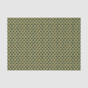 Papier Mousseline Vintage Vert blanc motif floral St Patrick Thr