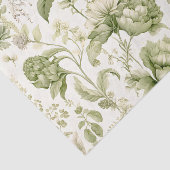 Papier Mousseline Vintage vert botanique (Détail)