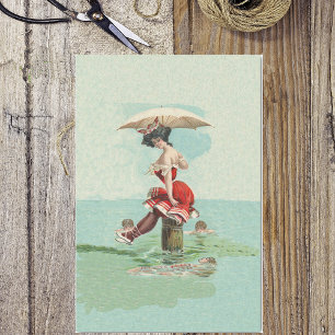 Papier Mousseline Vintage Victorian Bathing Beauty