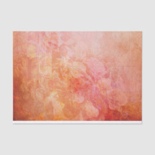 Papier Mousseline Vintage victorien déprimé rose rouge floral