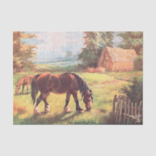 Papier Mousseline Vintage Watercolor Farm Horaires Ouest
