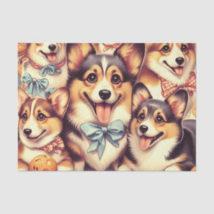 Papier Mousseline Vintage Welsh Corgi Cardigan sans couture