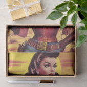 Papier Mousseline Vintage Western Pin-up (Cadeau)