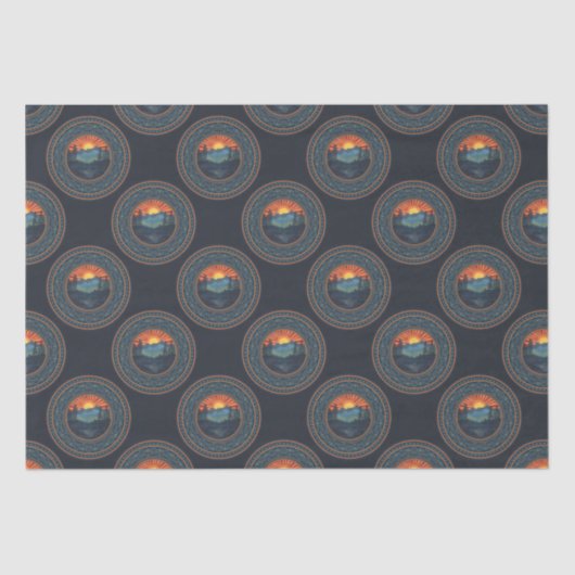 Papier Mousseline Vintage Wilderness Sunset Polka Dot Mandala (Recto)