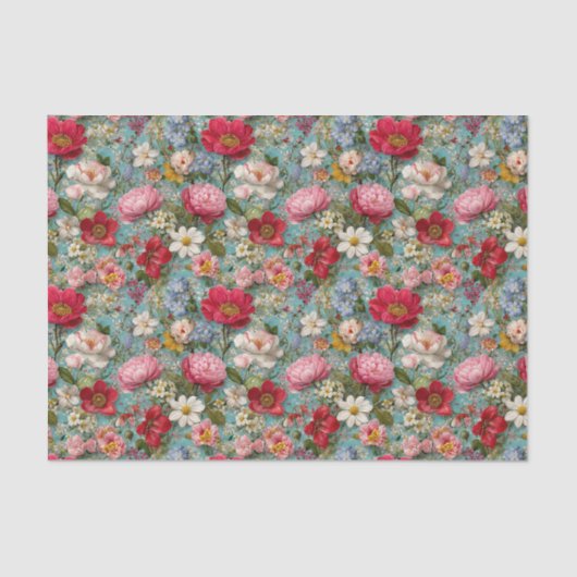 Papier Mousseline Vintage Wildflowers Decoupage (Recto)