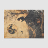 Papier Mousseline Vintage Woman in Full Moon Decoupage (Recto)