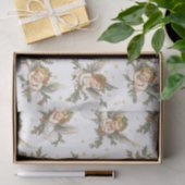 Papier Mousseline Vintages anges motif blanc (Cadeau)