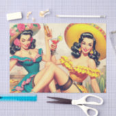 Papier Mousseline Vintages Filles Sombrero (Artisanat)