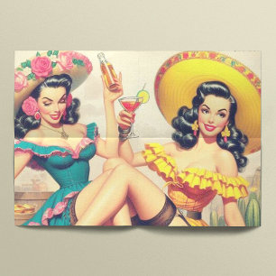 Papier Mousseline Vintages Filles Sombrero