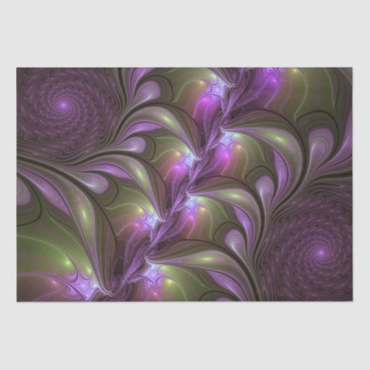 Papier Mousseline Violet Abstrait violet violet kaki fractal (Recto)