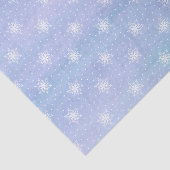 Papier Mousseline Violet bleu blanc Snowflakes Pois (Détail)