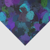 Papier Mousseline Violet, bleu et noir Abstrait (Détail)