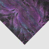 Papier Mousseline Violet bleu violet couleur noire texture de plume  (Détail)