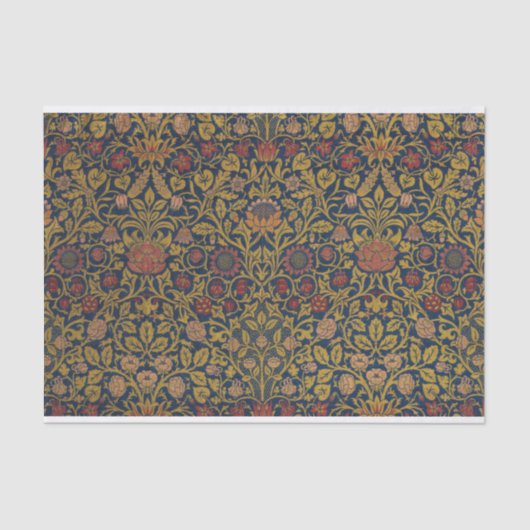 Papier Mousseline Violet et Columbine par William Morris (Recto)