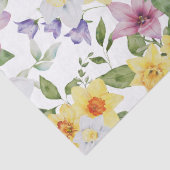 Papier Mousseline Violet Jaune Blanc Vert Floral Verdure Pour elle (Détail)
