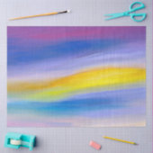 Papier Mousseline Violet Moderne et Rayon Doré Abstrait (Artisanat)