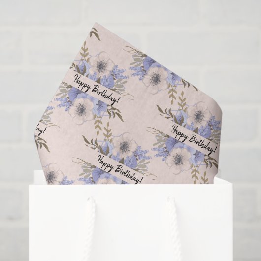 Papier Mousseline Violet & Pastel Rose Personnalisé (Sac cadeau)