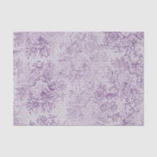 Papier Mousseline violet rustique, chic shabby, fleurs de lavande pâ