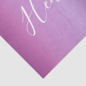 Papier Mousseline Violet violet et script blanc personnalisé (Détail)