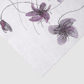 Papier Mousseline Violets sauvages Aquarelle Monogrammé peint à la m (Détail)